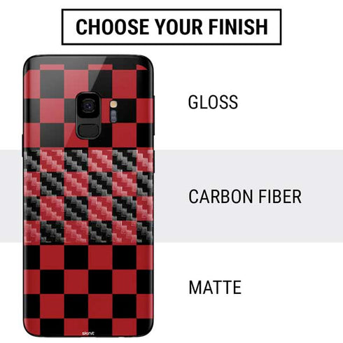Red and Black Checkerboard Galaxy S9 Skin